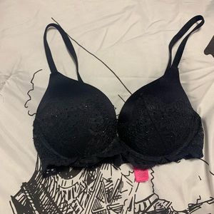 La Senza Black Sparkly Push Up Bra